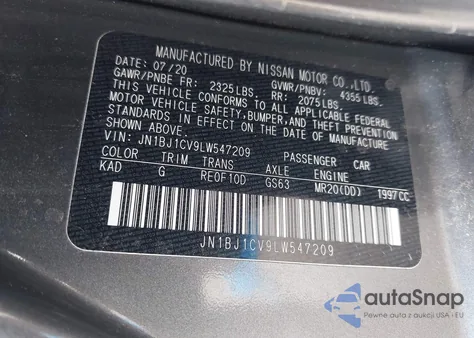 2020 Nissan Rogue Sport S Fwd Xtronic Cvt from USA, damaged, VIN JN1BJ1CV9LW547209